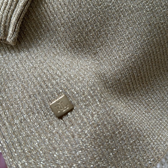 Ralph Lauren metallic gold turtle neck sweater sz XL - Picture 2 of 4